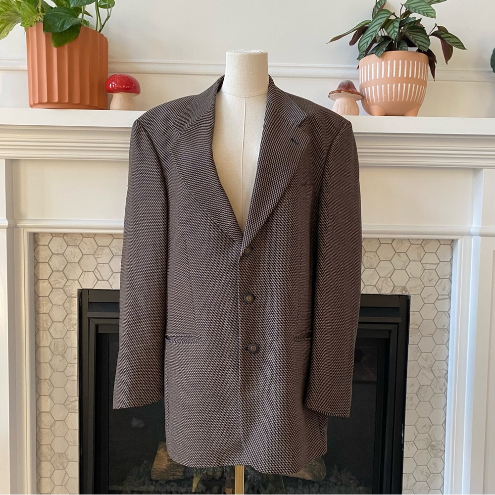 Silk and wool blend patterned blazer